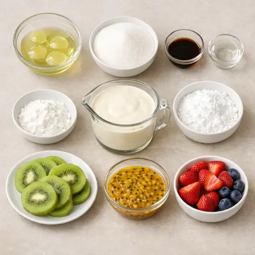 Ingredients for Pavlova (Australia/New Zealand)
