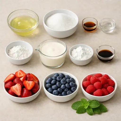 Ingredients for Pavlova with Fresh Berries