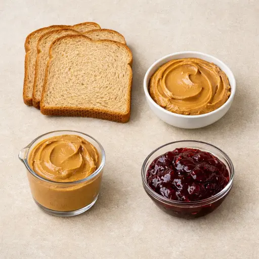 Ingredients for PB&J Sushi