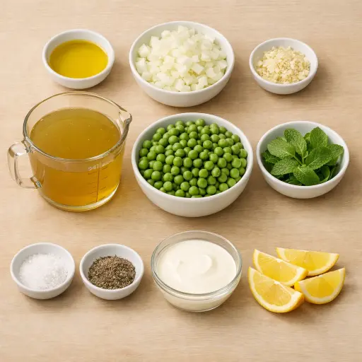 Ingredients for Pea and Mint Soup