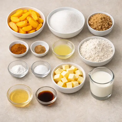 Ingredients for Peach Cobbler