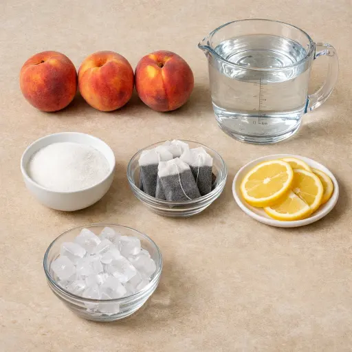 Ingredients for Peach Iced Tea