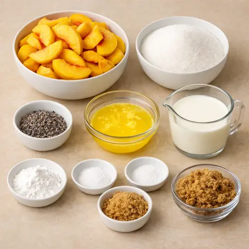 Ingredients for Peach Lavender Cobbler