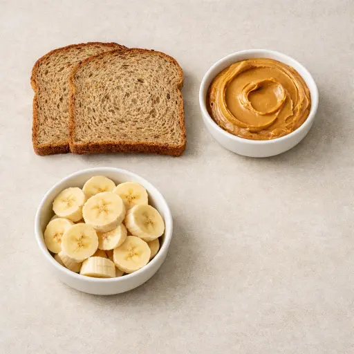 Ingredients for Peanut Butter and Banana Sandwich