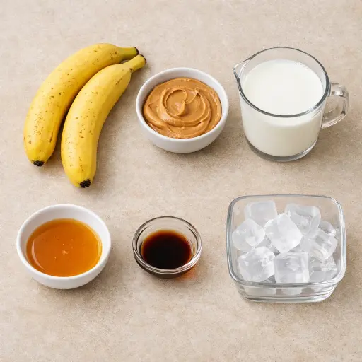 Ingredients for Peanut Butter Banana Smoothie