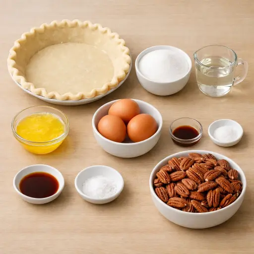 Ingredients for Pecan Pie