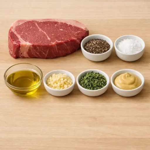 Ingredients for Peppered Herb-Crusted Sirloin Steak