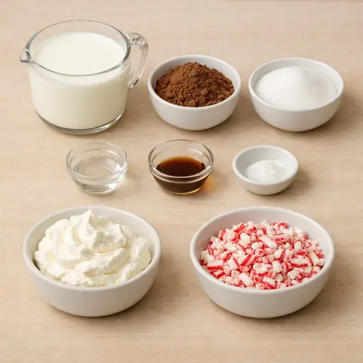 Ingredients for Peppermint Hot Chocolate