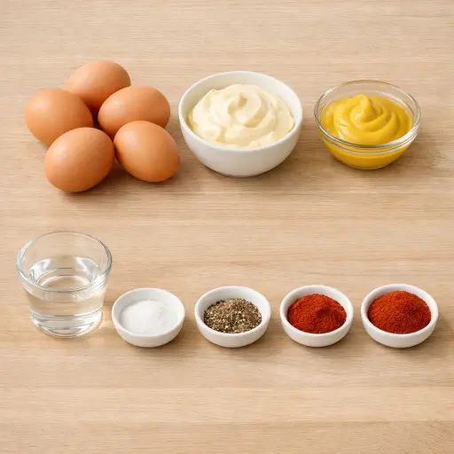 Ingredients for Perfectly Seasoned Egg Halves