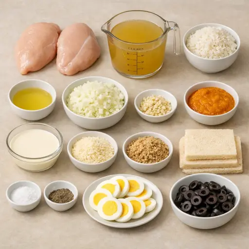 Ingredients for Peruvian Aji de Gallina