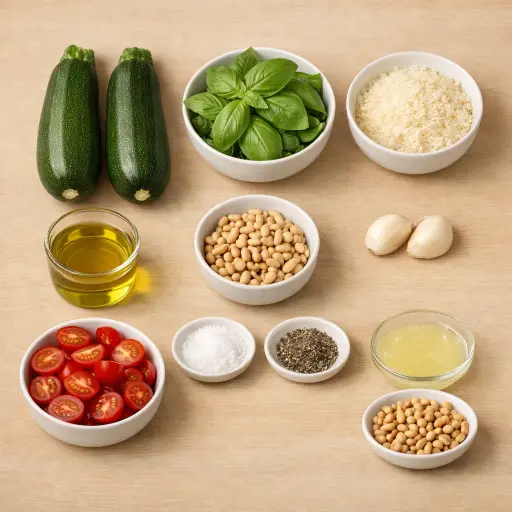 Ingredients for Pesto Zucchini Noodles
