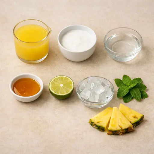 Ingredients for Pineapple Coconut Mocktail