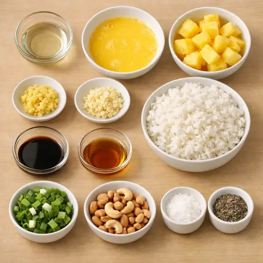 Ingredients for Pineapple Ginger Fried Rice
