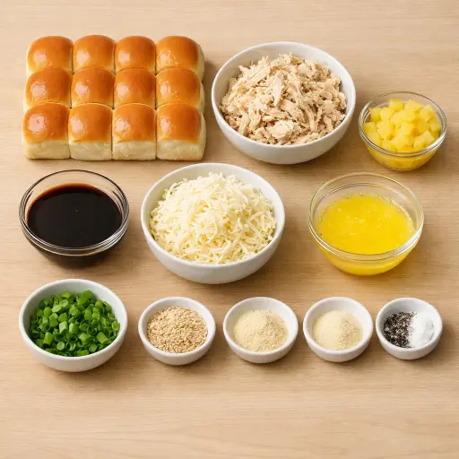 Ingredients for Pineapple Teriyaki Hawaiian Roll Sliders