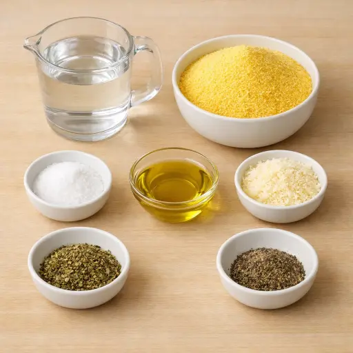 Ingredients for Polenta Pizza Crust
