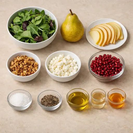 Ingredients for Pomegranate and Pear Salad