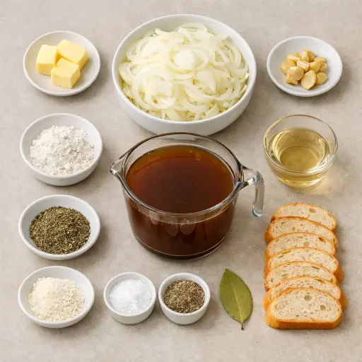 Ingredients for Provencal Garlic French Onion Soup