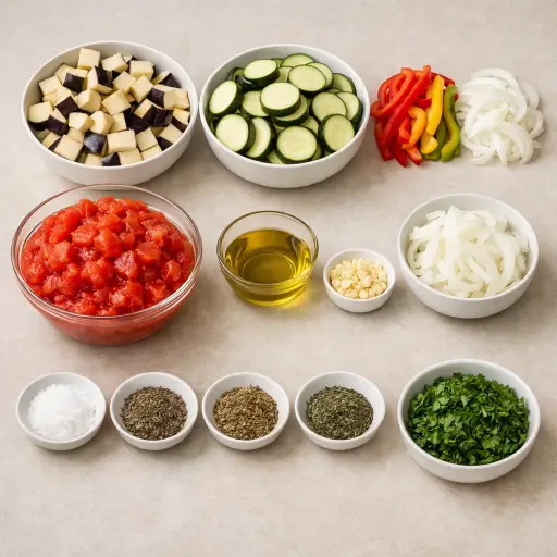 Ingredients for Provençal Vegetable Medley