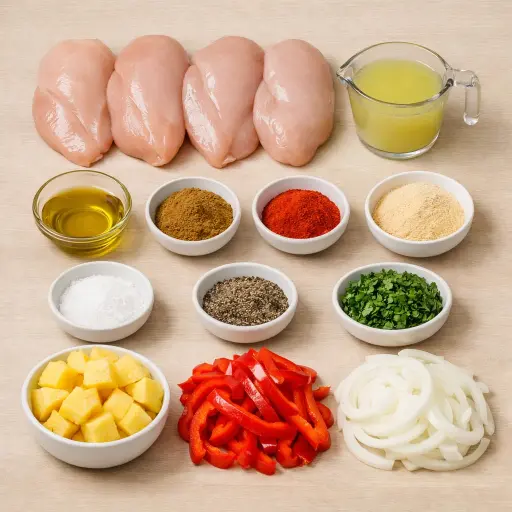 Ingredients for Puerto Rican Tropical Chicken