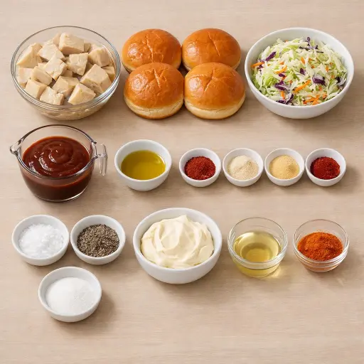 Ingredients for Pulled BBQ Jackfruit Sandwich