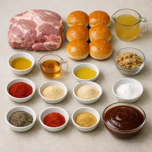 Ingredients for Pulled Pork Sandwiches