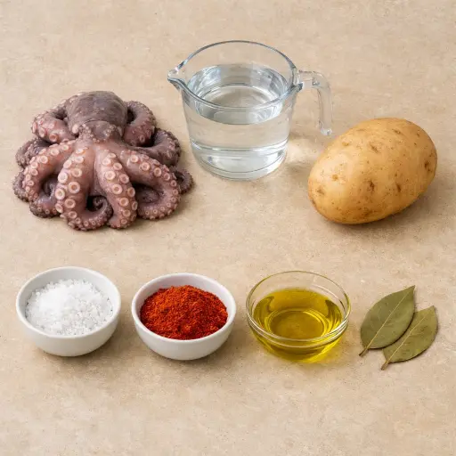 Ingredients for Pulpo a la Gallega
