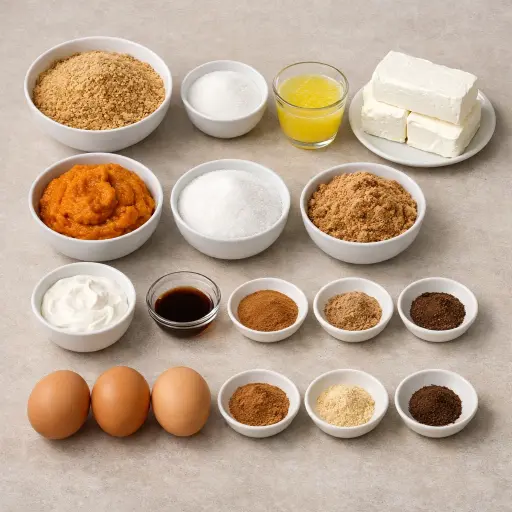 Ingredients for Pumpkin Cheesecake