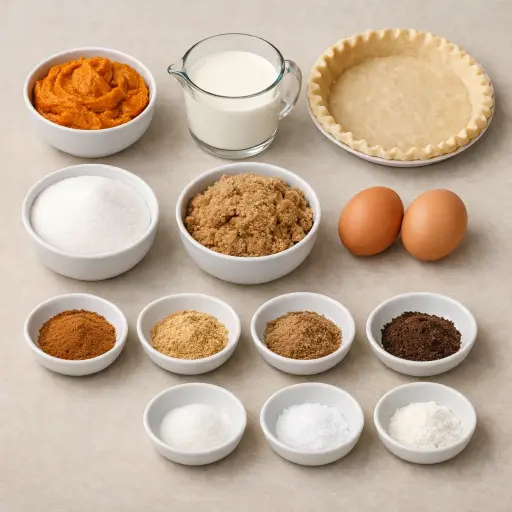 Ingredients for Pumpkin Pie