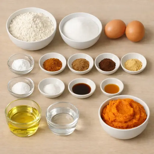 Ingredients for Pumpkin Spice Bread