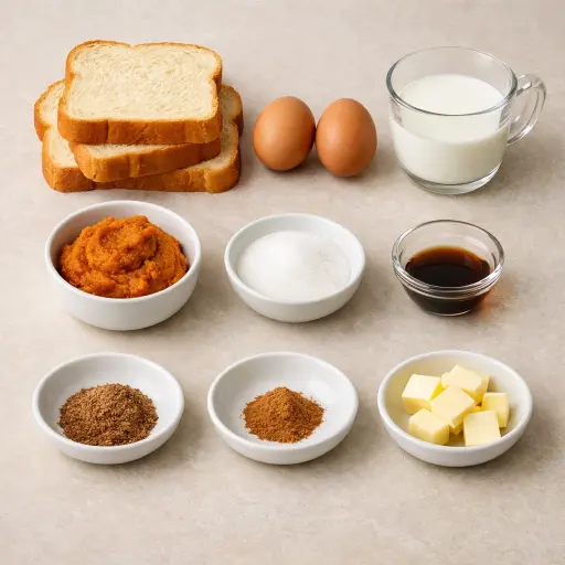 Ingredients for Pumpkin Spice French Toast