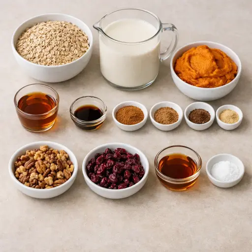 Ingredients for Pumpkin Spice Oatmeal