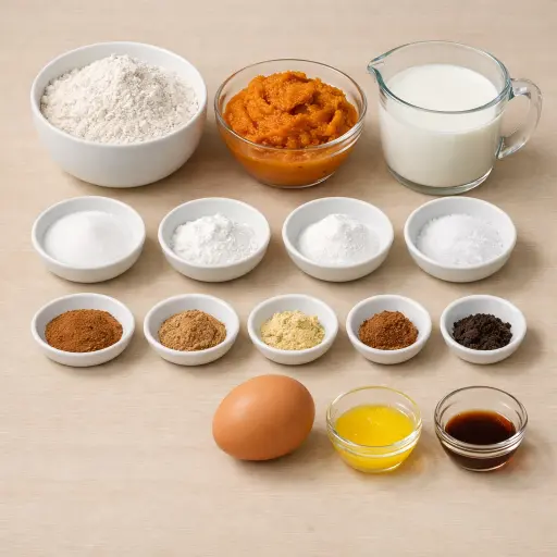 Ingredients for Pumpkin Spice Pancakes