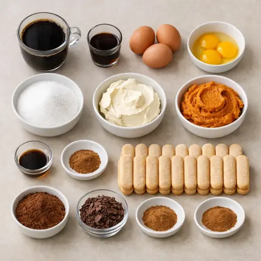 Ingredients for Pumpkin Spice Tiramisu