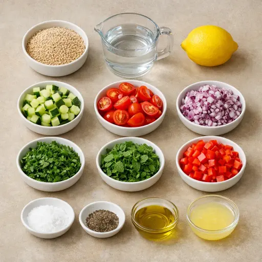 Ingredients for Quick and Easy Quinoa Salad