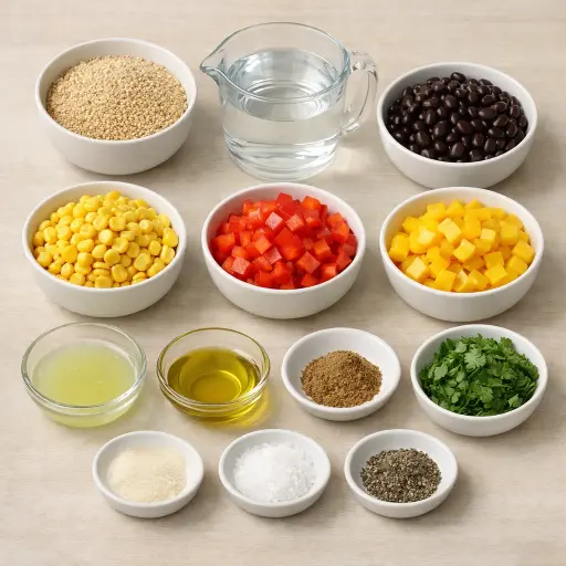 Ingredients for Quinoa and Black Bean Bowl