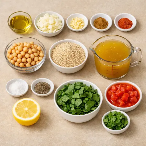 Ingredients for Quinoa and Chickpea Stew