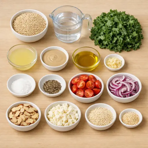 Ingredients for Quinoa and Kale Salad