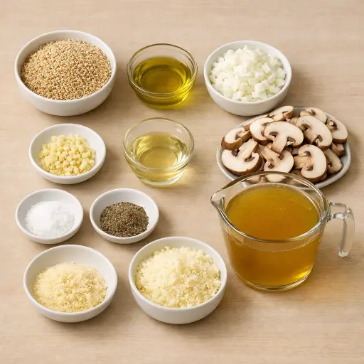Ingredients for Quinoa and Mushroom Risotto