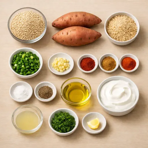 Ingredients for Quinoa and Sweet Potato Cakes