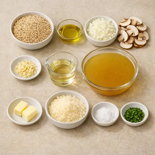 Ingredients for Quinoa Risotto with Mushrooms
