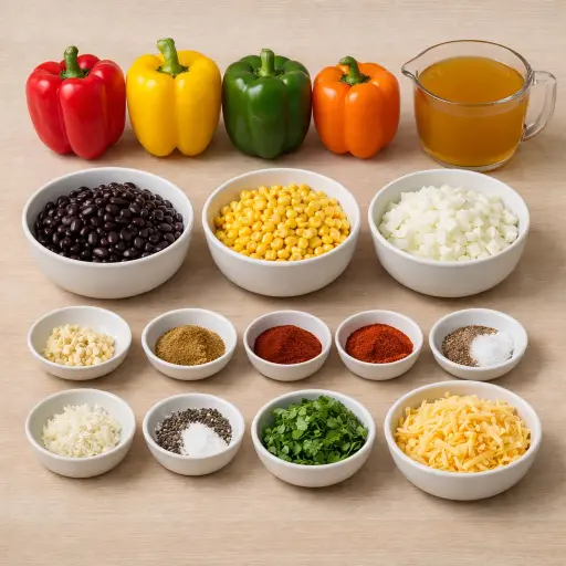 Ingredients for Quinoa Stuffed Bell Peppers