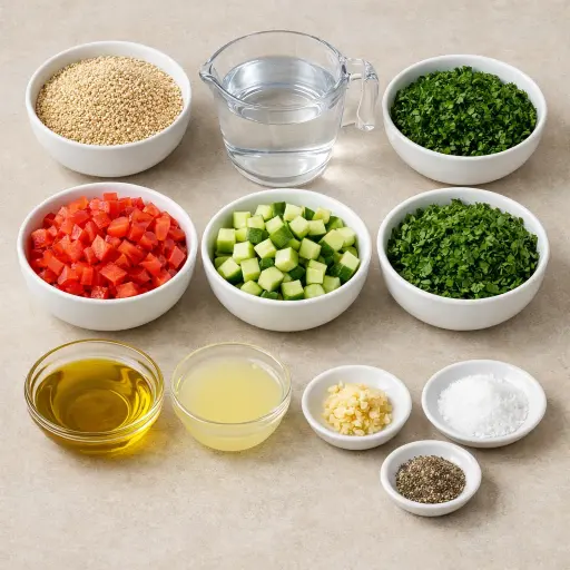 Ingredients for Quinoa Tabbouleh