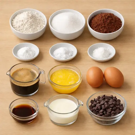 Ingredients for Radiant Chocolate Espresso Cake