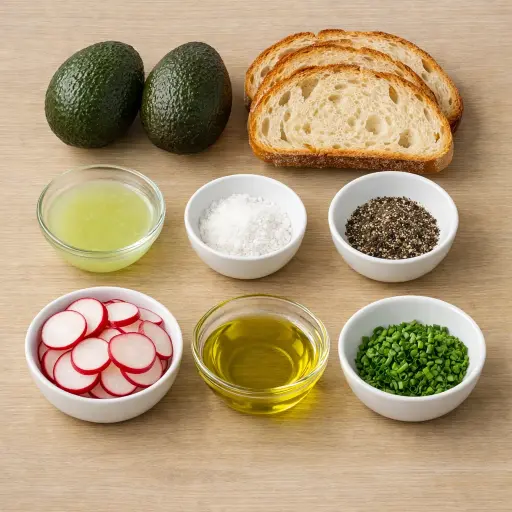 Ingredients for Radish and Avocado Toast