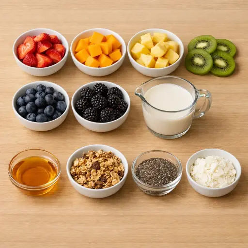 Ingredients for Rainbow Smoothie Bowl