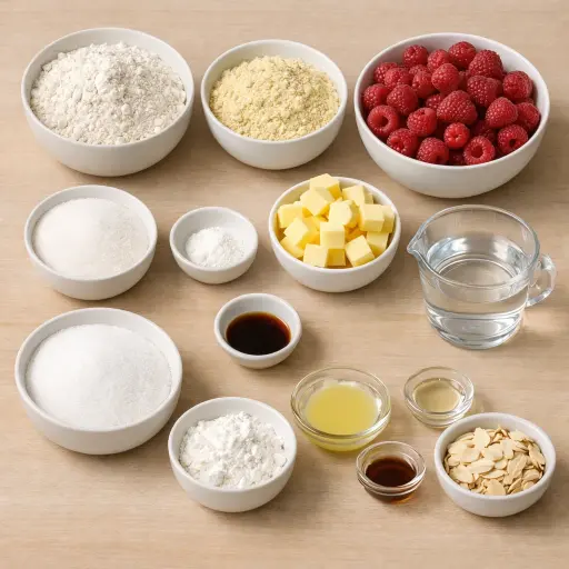Ingredients for Raspberry Almond Tart
