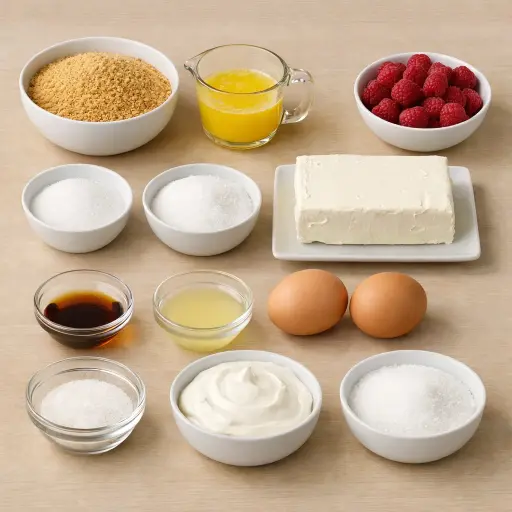 Ingredients for Raspberry Cheesecake Bars