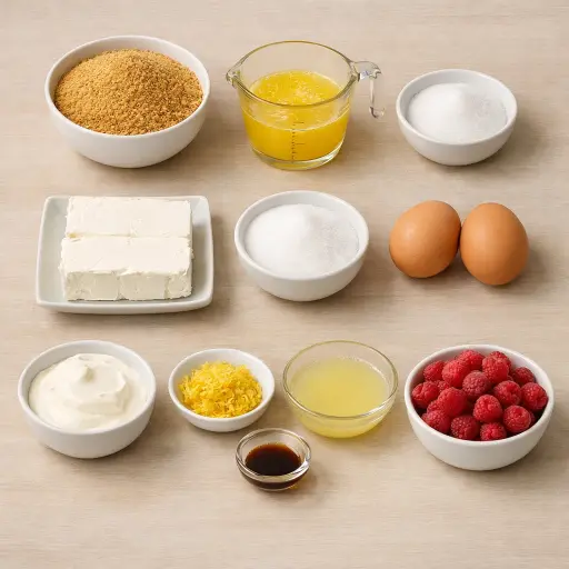 Ingredients for Raspberry Lemon Cheesecake Bars