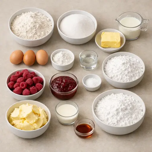 Ingredients for Raspberry Rosewater Delight