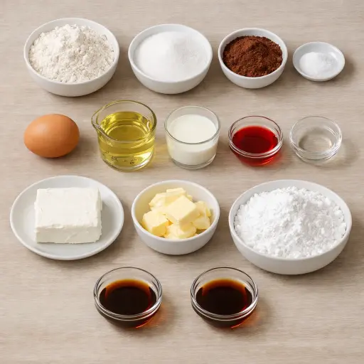 Ingredients for Red Velvet Cupcakes